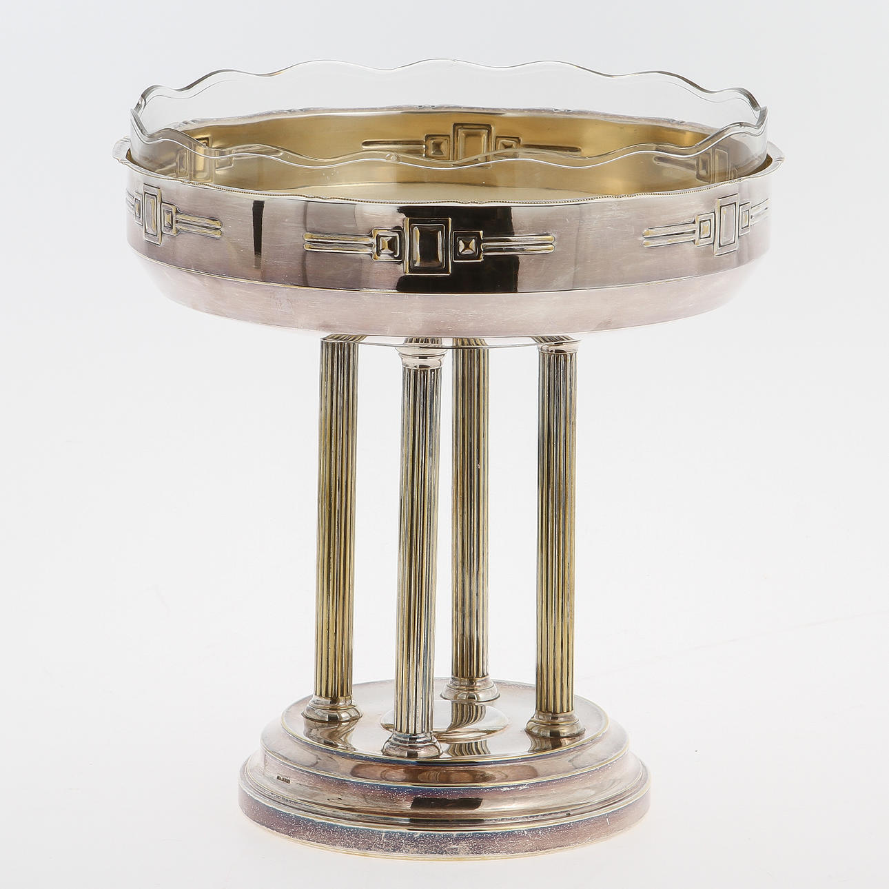 SKÅL, nysilver med glasinsats.