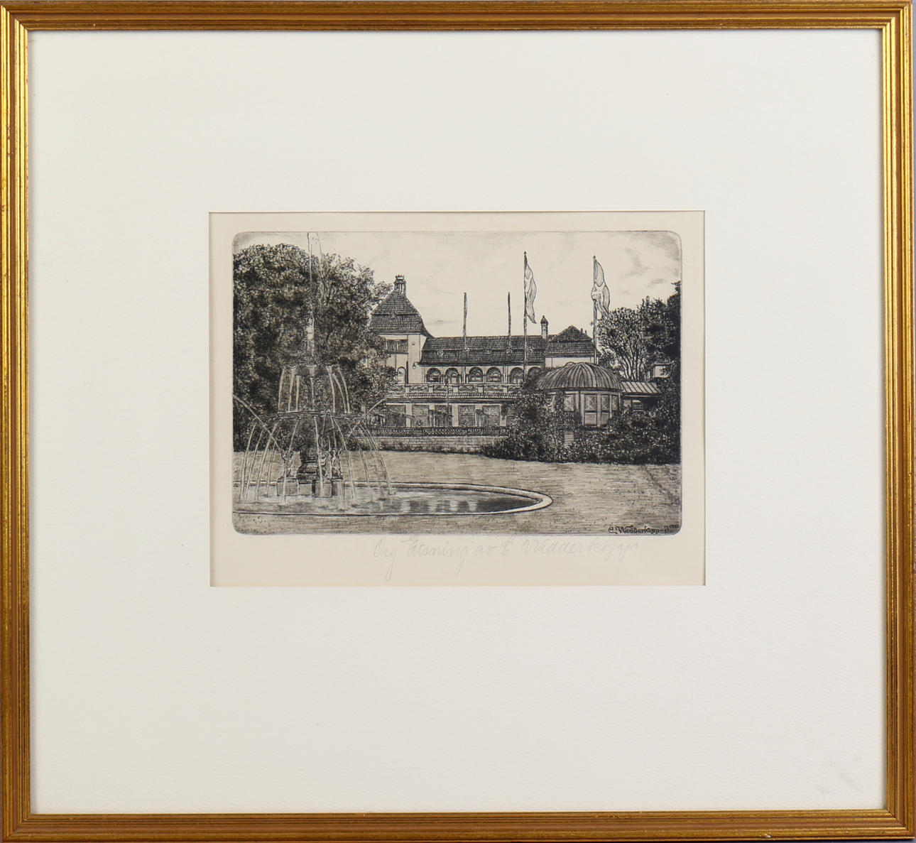 OIDENTIFIERAD KONSTNÄR. ETCHING, original, signed E. Wedderkopp.