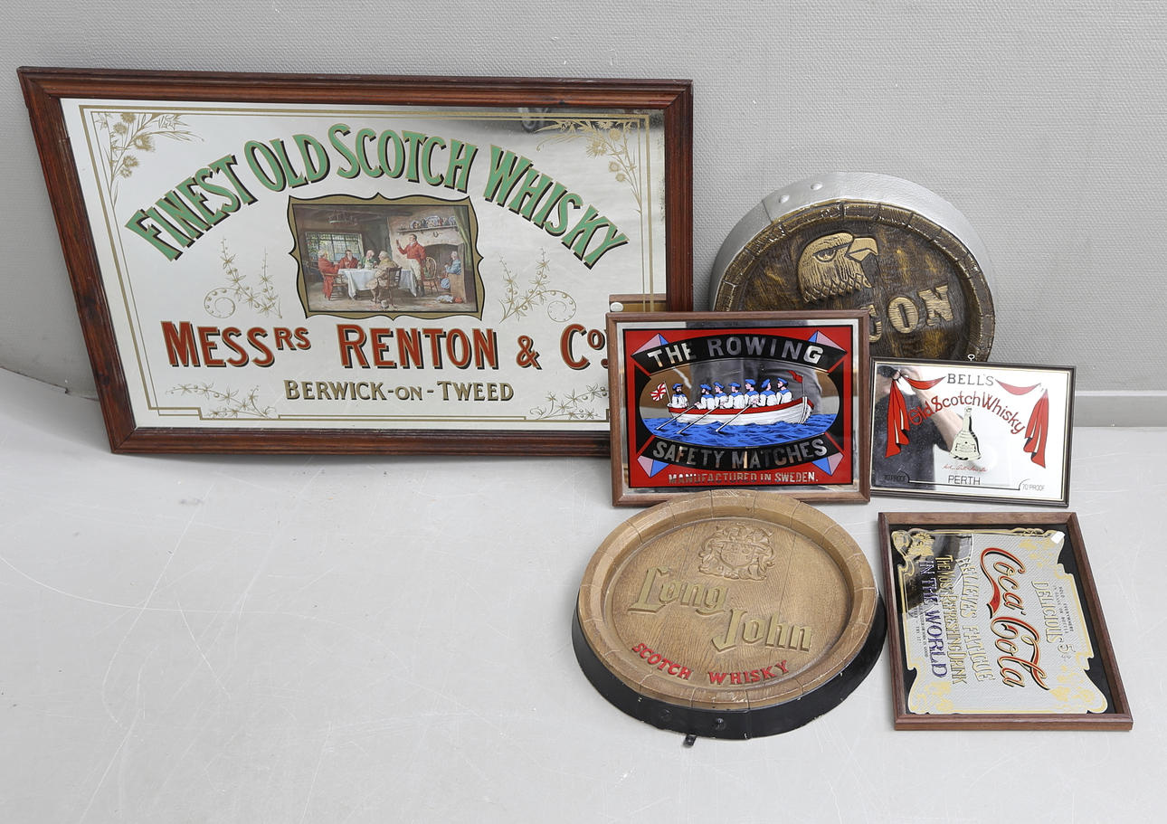 BARTAVLOR/SPEGLAR, 4 st samt BARDEKORATION, 2 st.