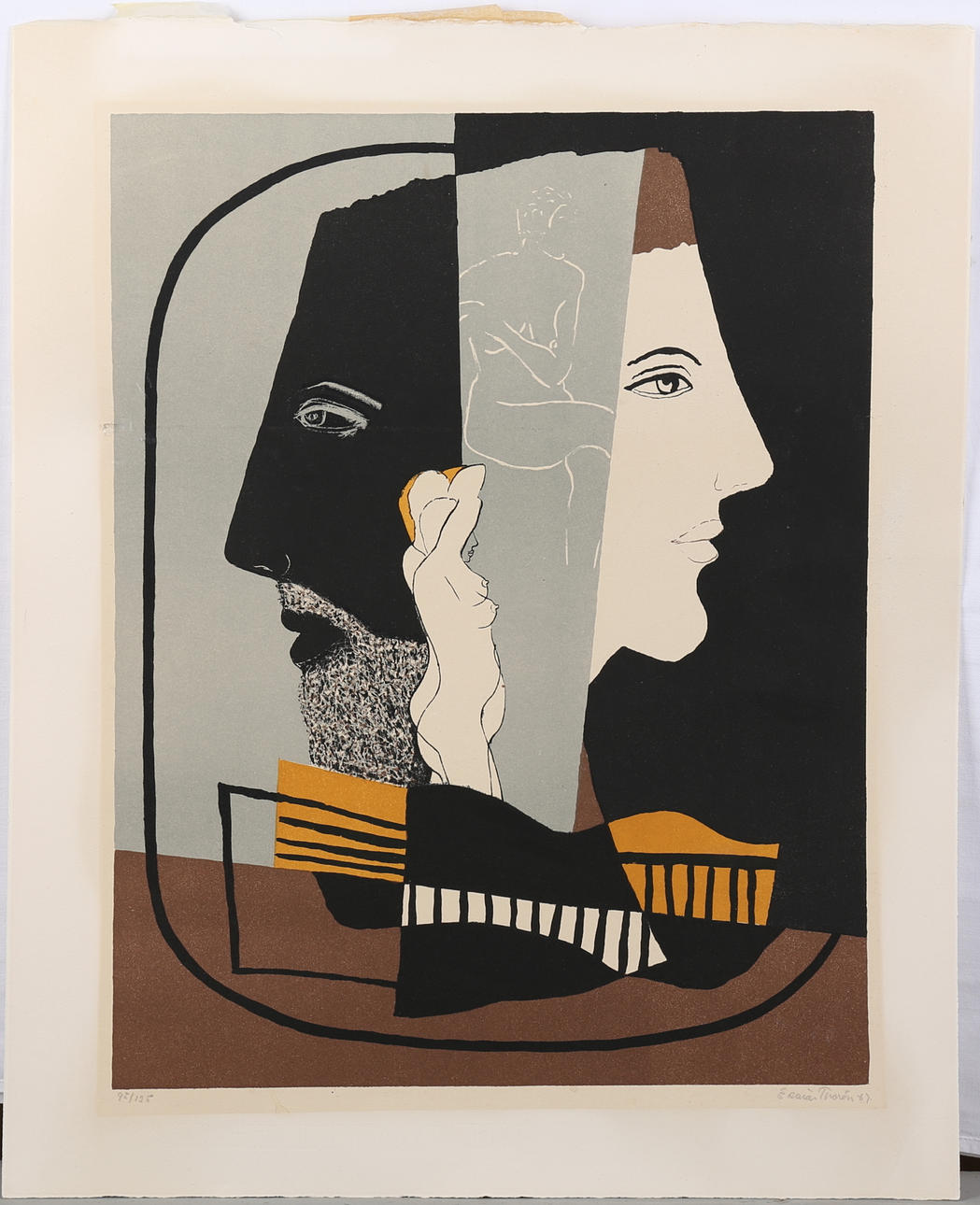 ESAIAS THORÉN. Färglitografi. Signerad, daterad -67 och numrerad 95/125.