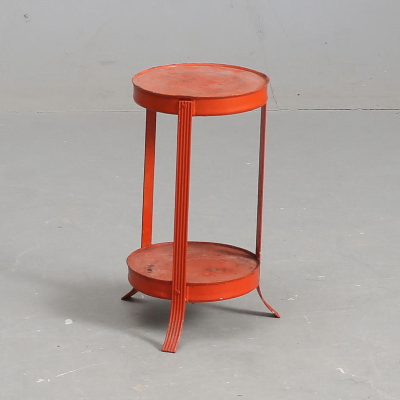 BLOMBORD, retro, orangemålad plåt.