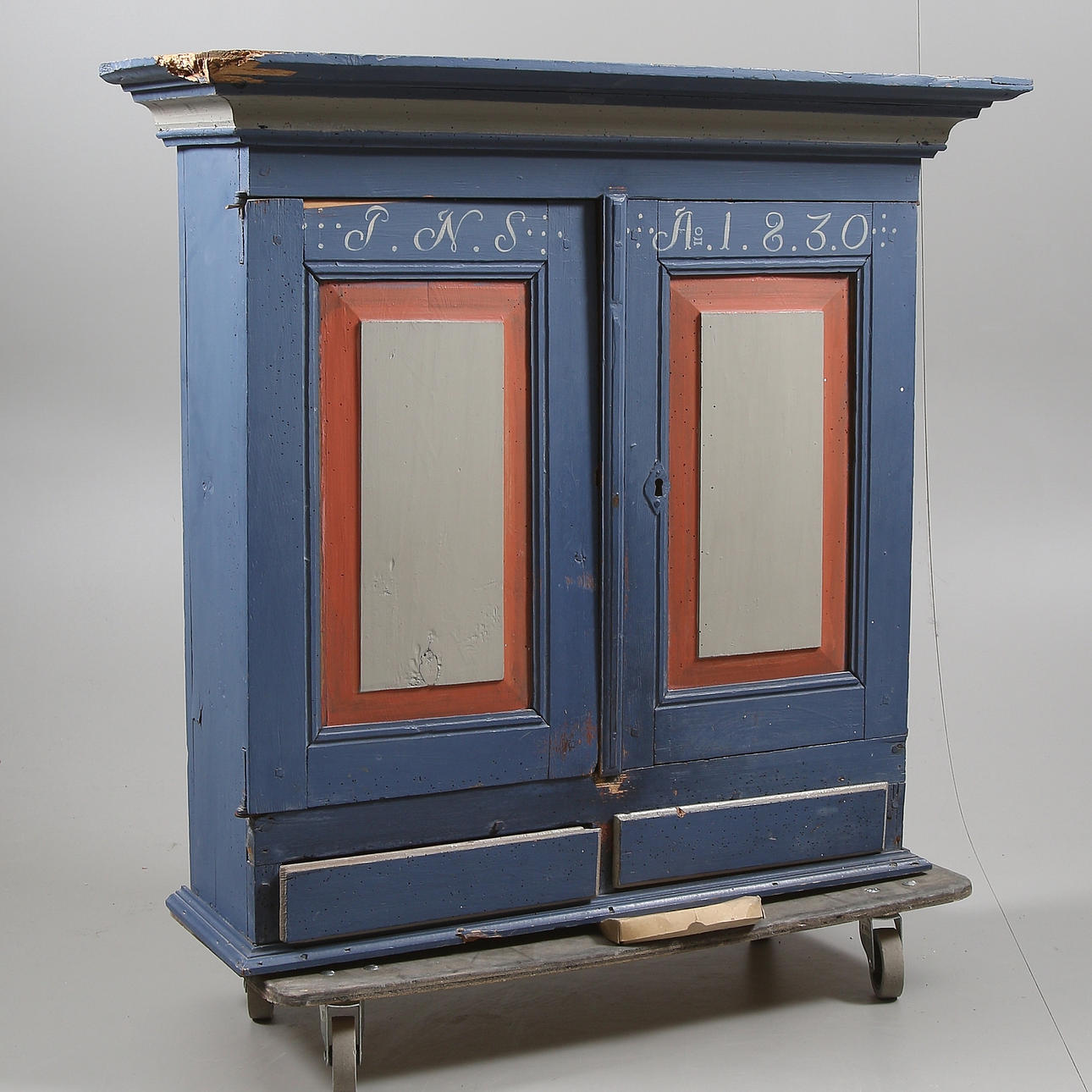 WALL CABINET, commoner, Ferry Town Öland, marked 1830.