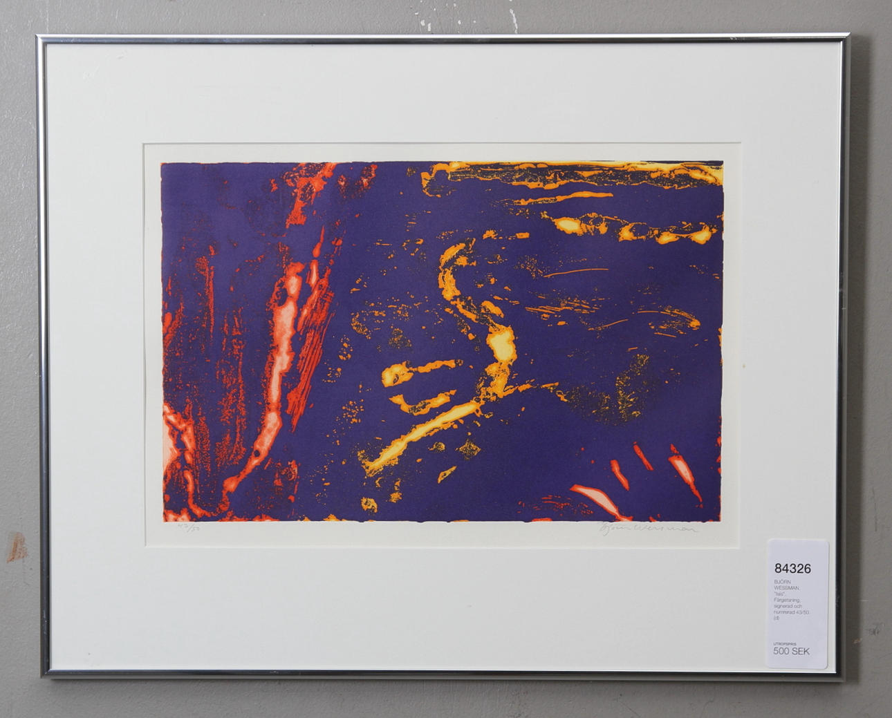 BJÖRN WESSMAN. "Isis", Färgetsning, signerad och numrerad 43/50.