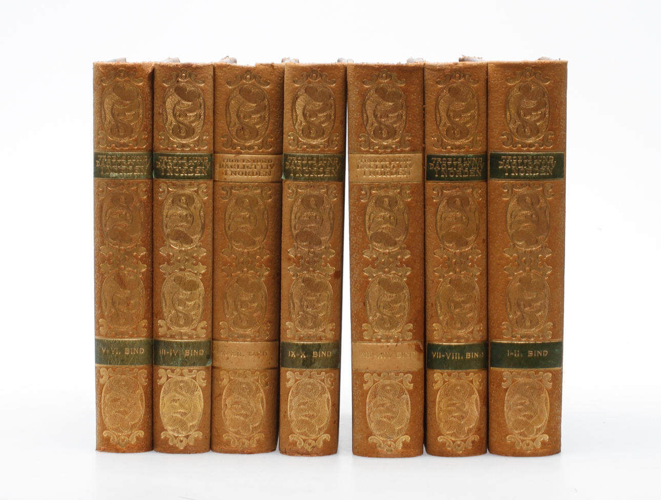 TROELS-LUND, 7 bokband, "Dagligt liv i Norden i det sekstende aarhundrede", København/Kristiania. Gyldendalske boghandel/Nordisk forlag.