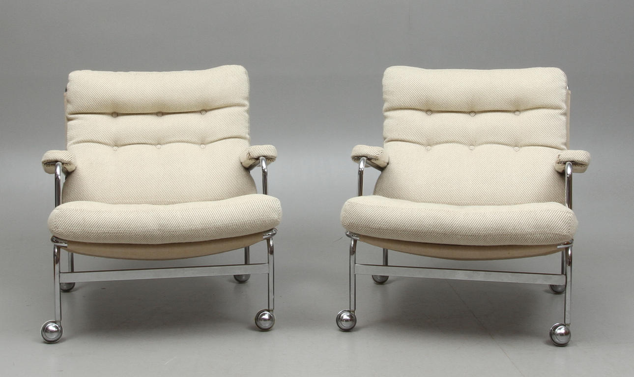 FÅTÖLJER, 1 par, "Karin", Bruno Mathsson för Dux.