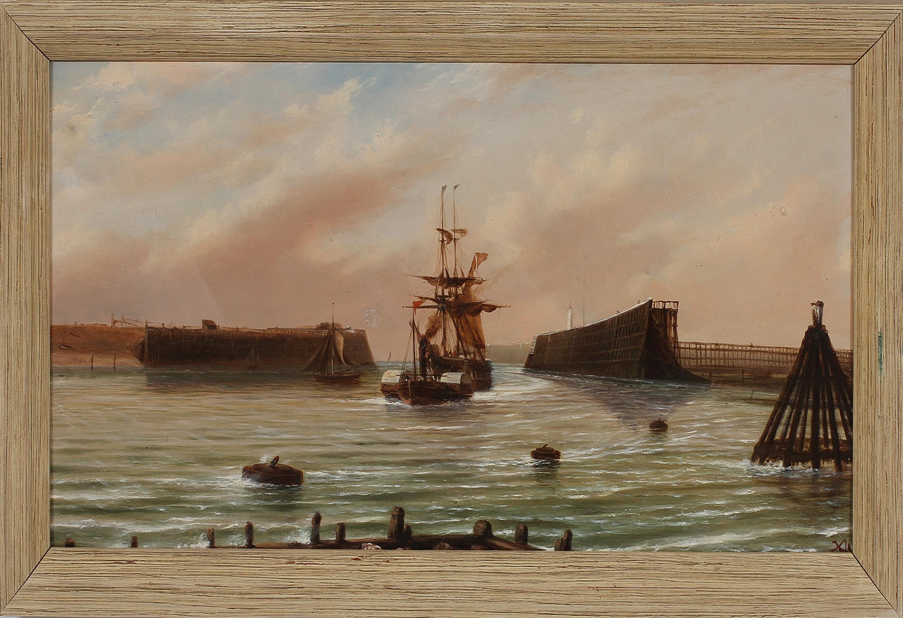 OKÄND KONSTNÄR. Olja på pannå, monogramsignerad.