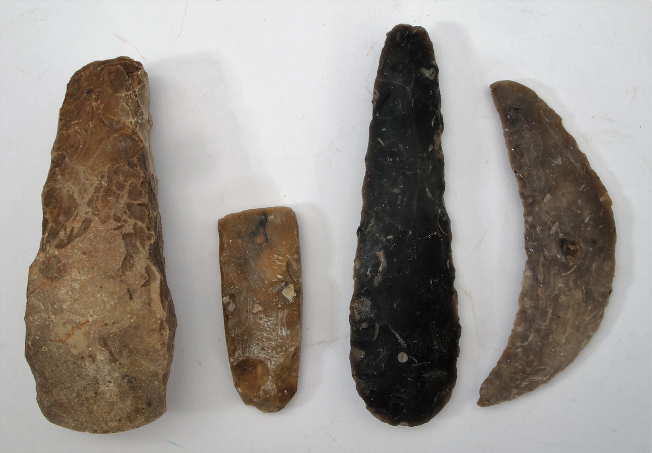 Flintøkser, 4 stk.