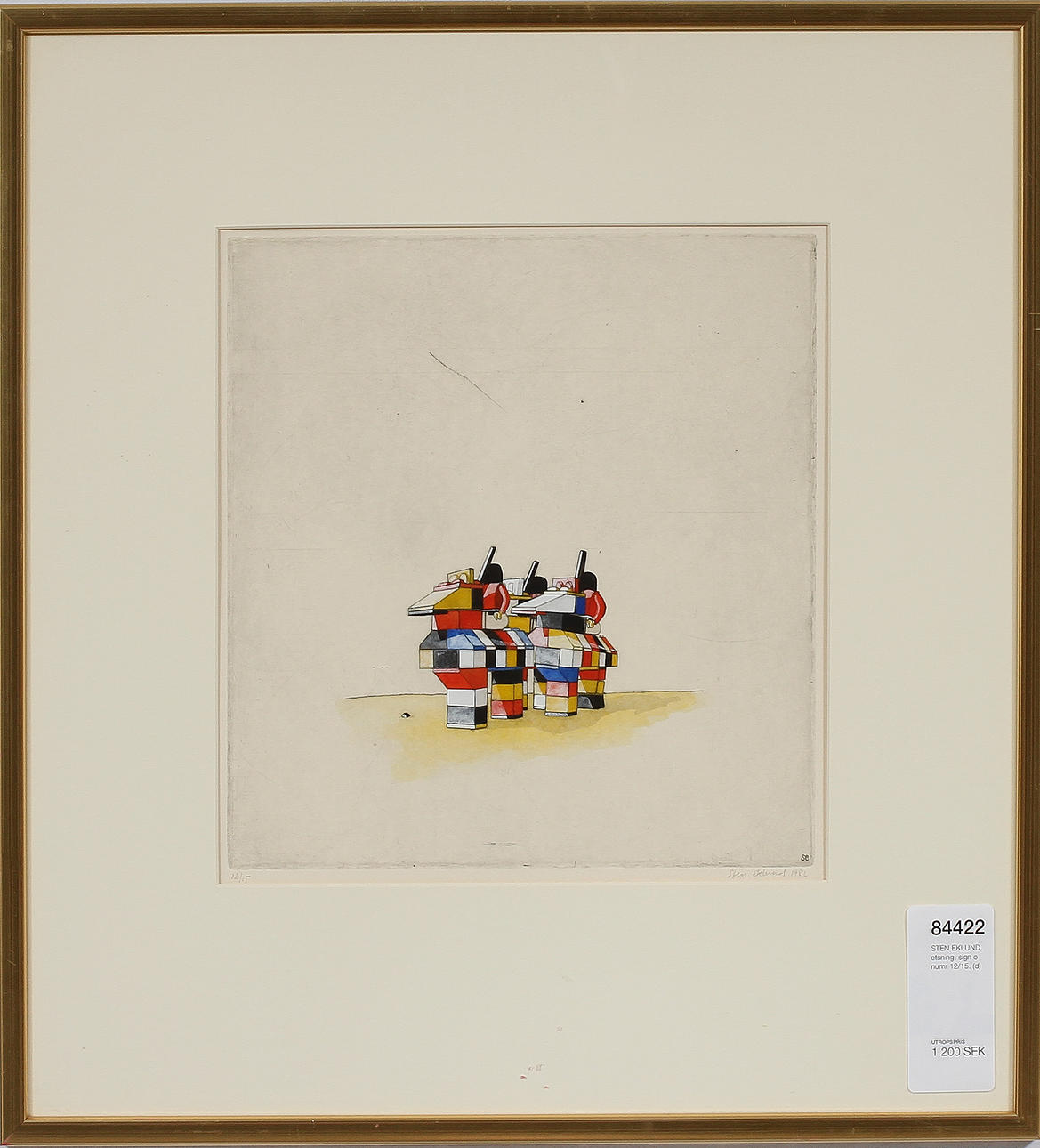 STEN EKLUND, etsning, sign o numr 12/15.
