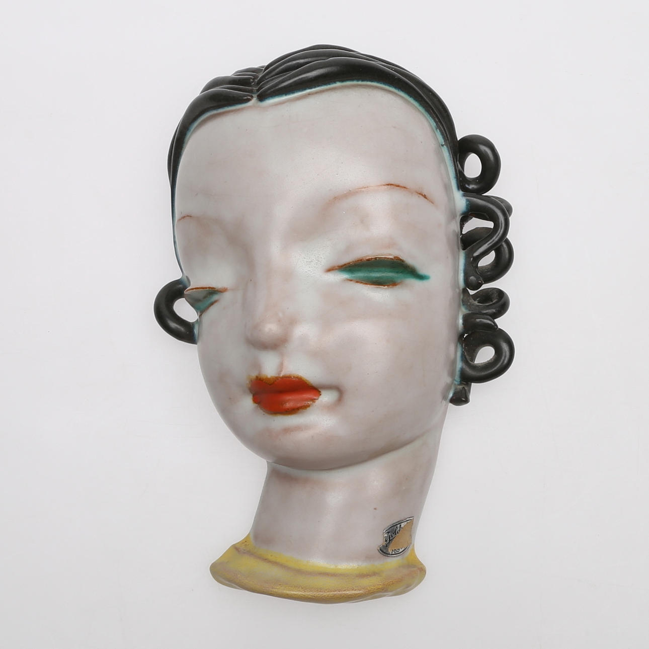 MASKE, GOLDSCHEIDER, Keramik polychrom glasiert.