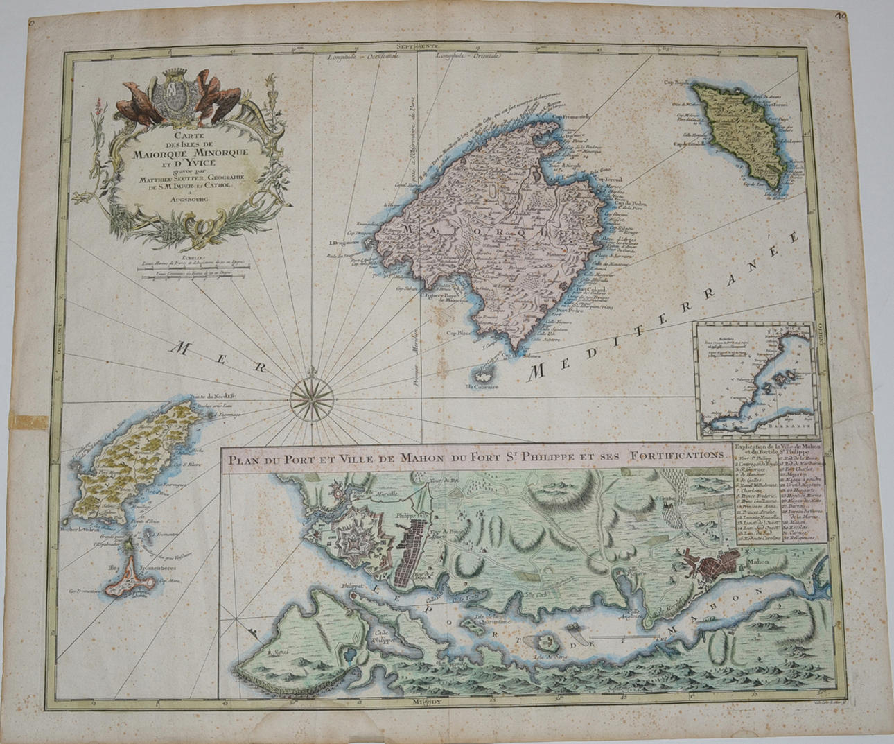 SEUTTER, M. Carte des Iles de Maiorque, Minorque et D'Yvice.