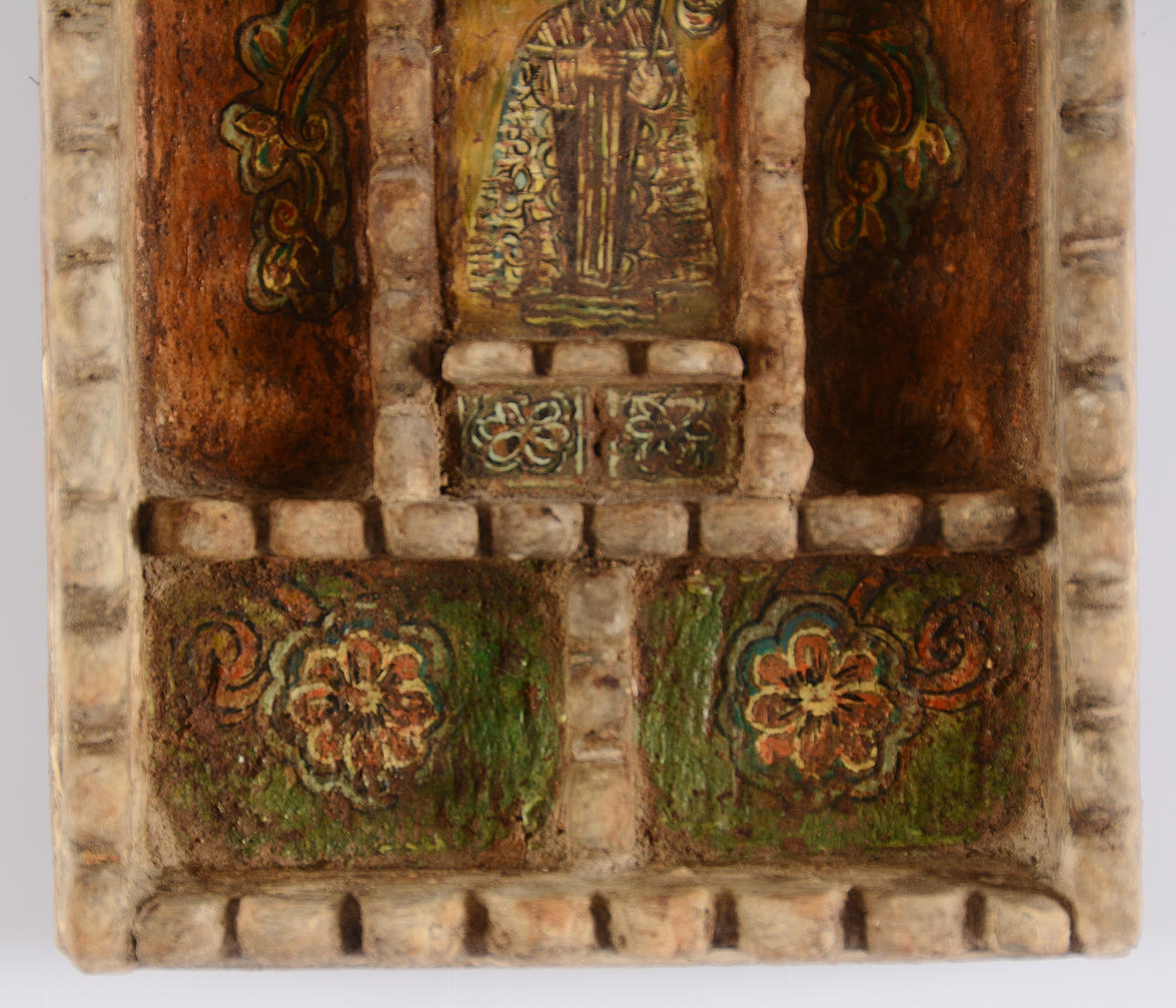 ICON, carved and painted wood, Peru, 18/1900s.