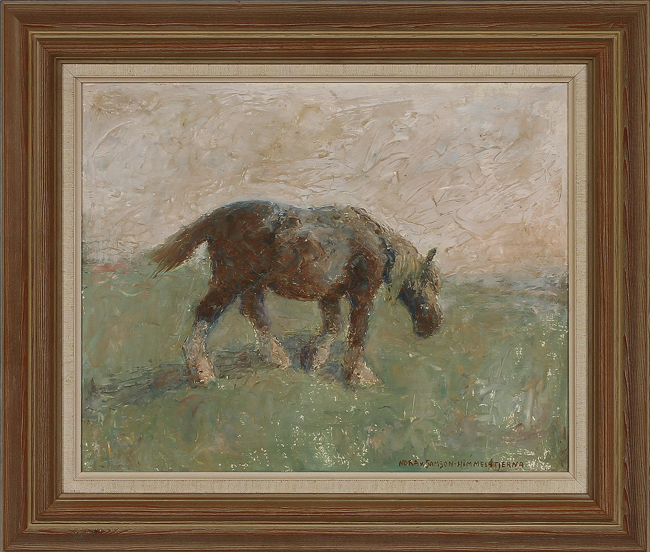 NORA VON SAMSON-HIMMELSTIERNA. Olja på pannå, signerad.