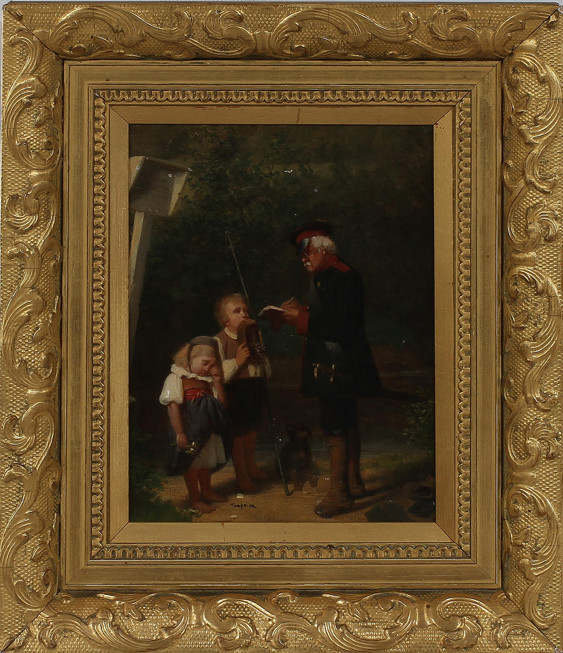 OKÄND KONSTNÄR. Olja på duk, signerad.