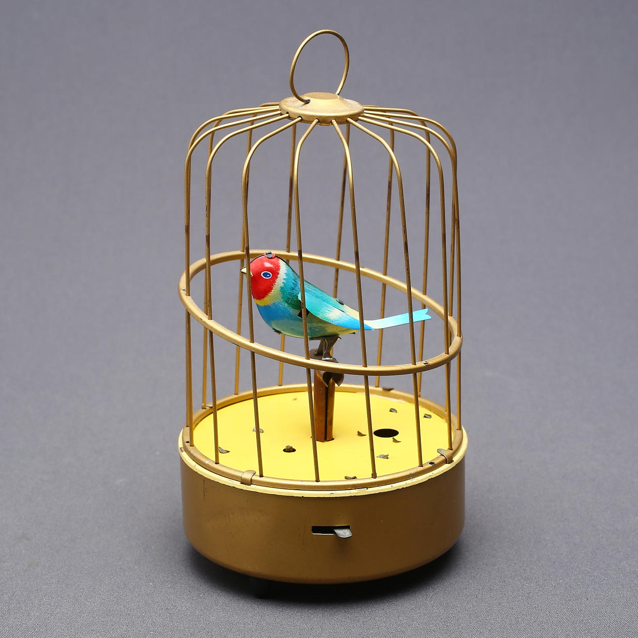 Bird in cage, clockwork, Japan.