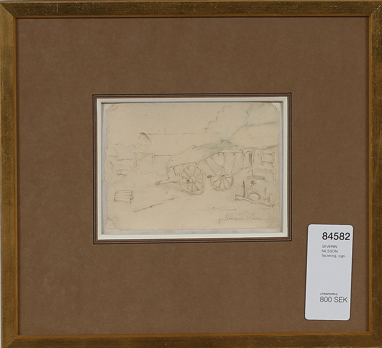 SEVERIN NILSSON. Teckning, sign.
