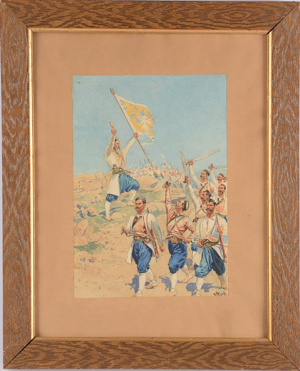 ANDREAS SCHELVEN BLOCH. Watercolor.