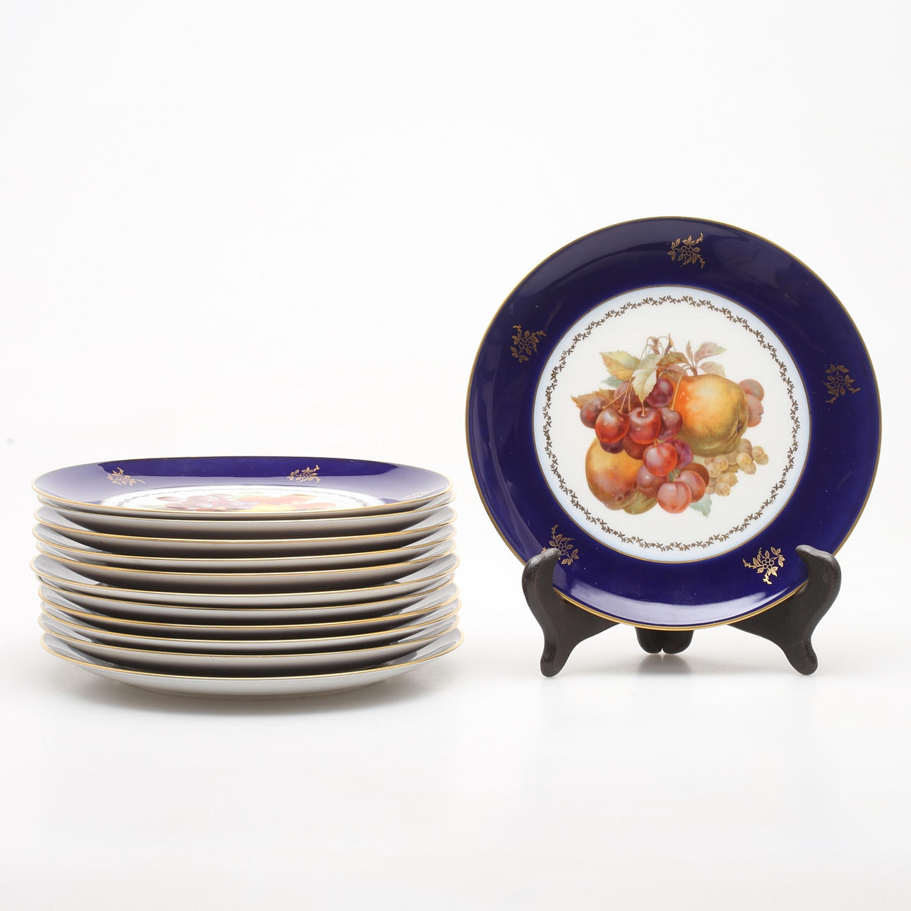 FRUIT PLATES, 12 pcs, Rosenthal, fruit decor.