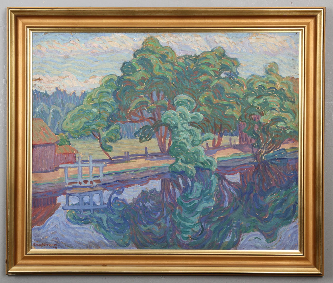 ESTER DOROTHEA ALMQVIST. olja på pannå, signerad och daterad 1915.