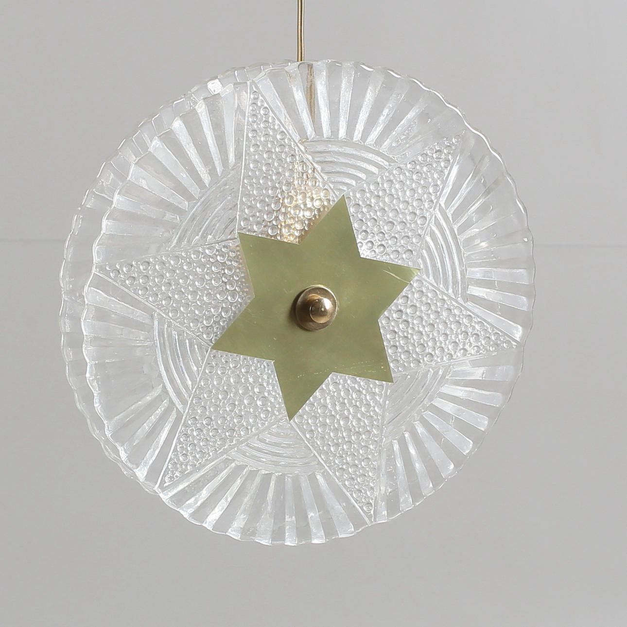 OLLE ALBERIUS. WEIHNACHTSSTERN, Glas/Messing, Orrefors.