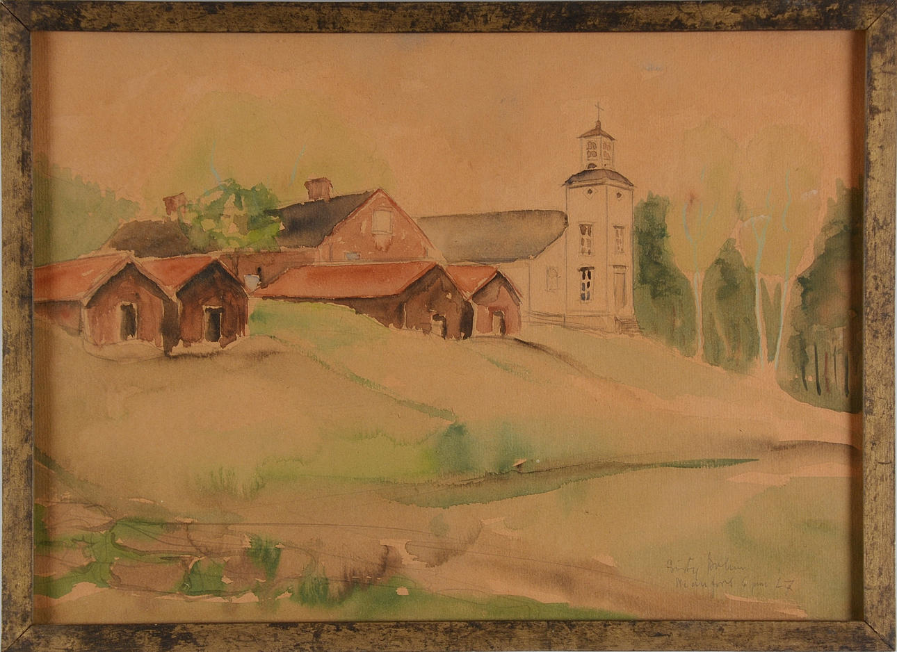 GÖSTA BOHM. Akvarell.