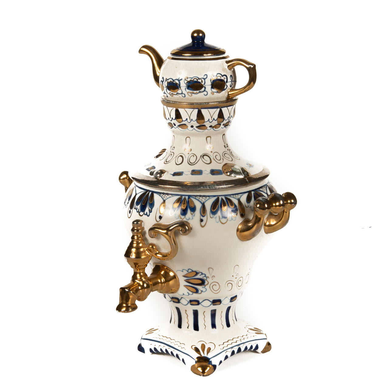 FIGURE, porcelain, samovar, Russia.