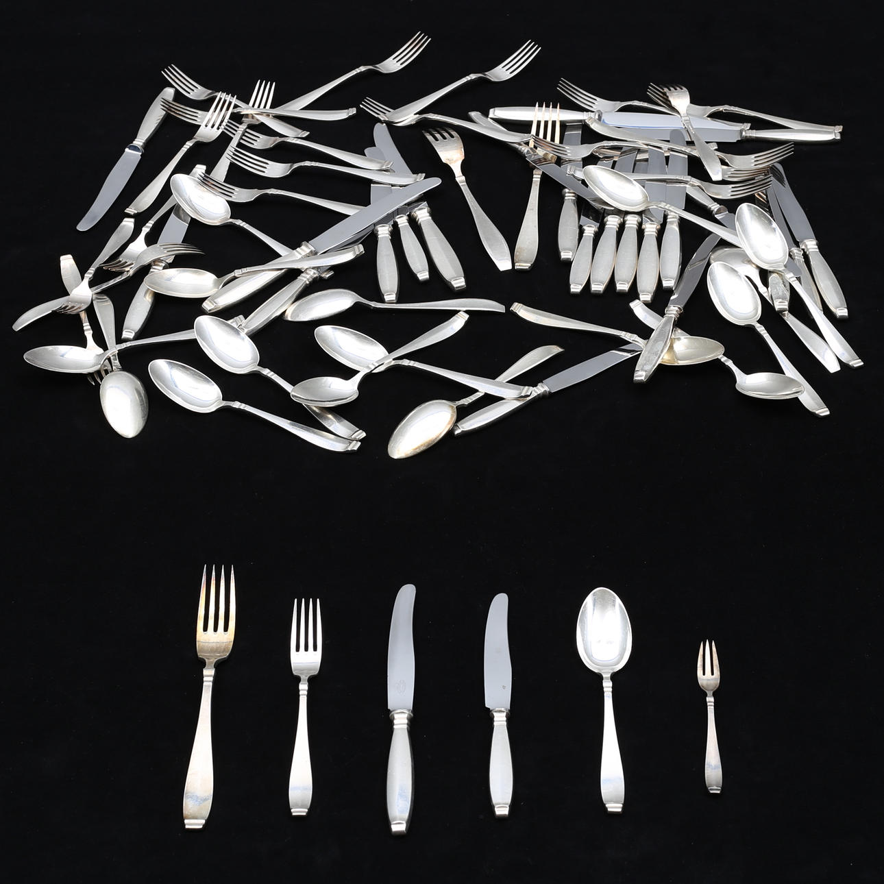 BESTICKSERVIS, 67 delar, nysilver, märkta Bremen.