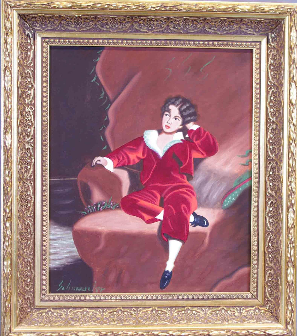 ERIK SCHUMACHER. Barnporträtt, olja på duk.