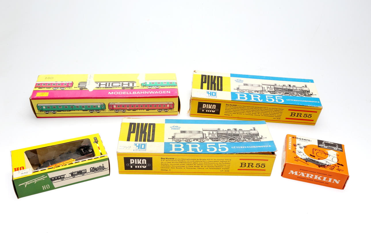 TÅGVAGNAR, 5 st, Märklin, Fleischmann, Piko, Schicht.