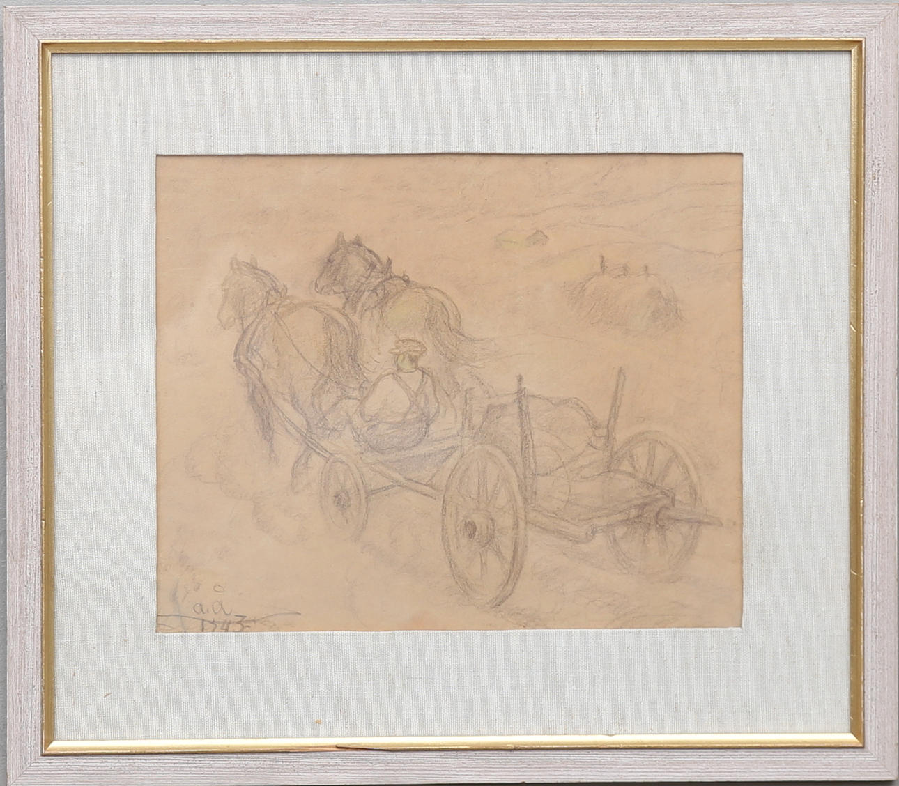 ACKE ÅSLUND. Drawing, signed and dated 1943.