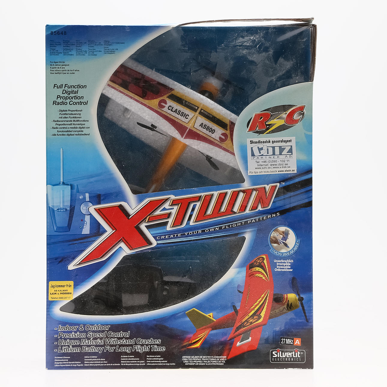 MODELLFLYGPLAN, radiostyrt, X-twin, Silverlit electronics.