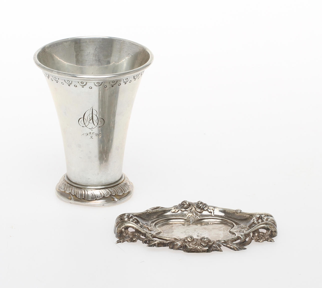 POKAL, ASKFAT, silver, vikt ca 110 g.