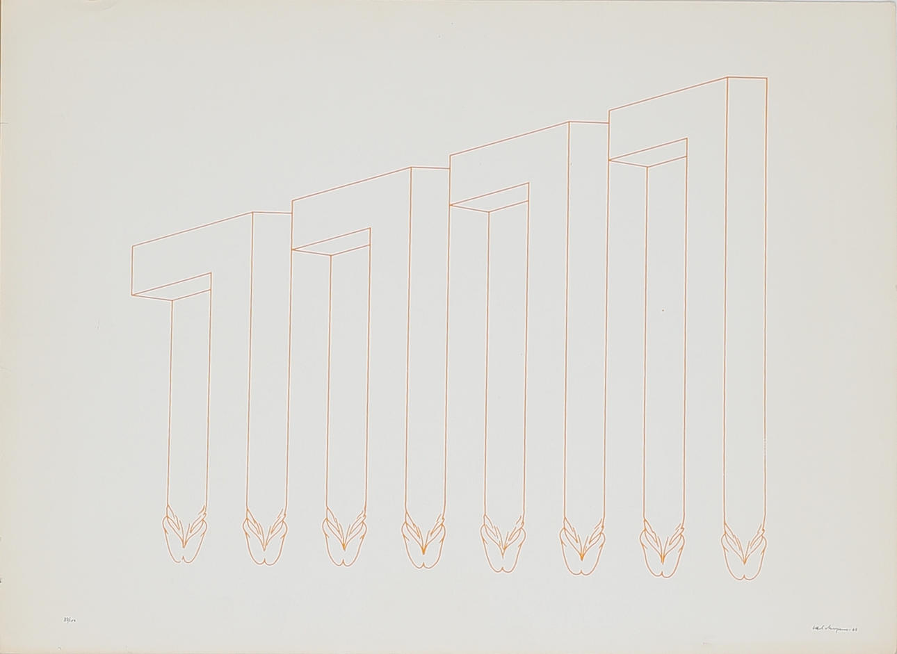 CARL MAGNUS. Komposition med snoppar. Färgserigrafi. Signerad och daterad.