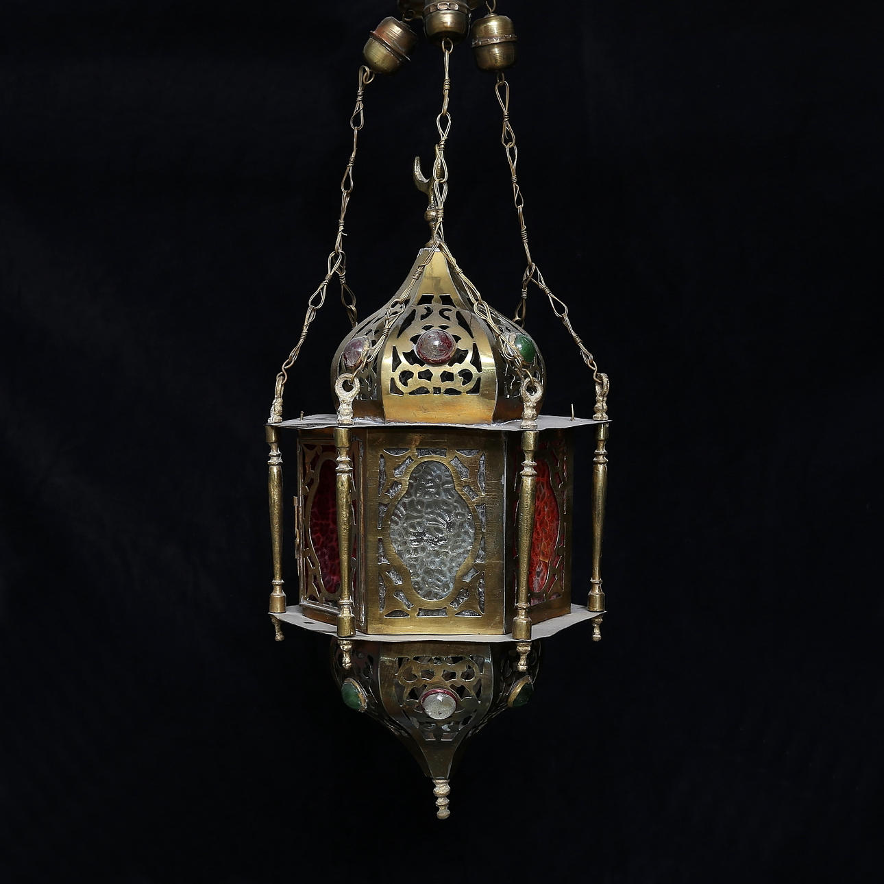 LYKTA, mässing och glas, orientalisk.