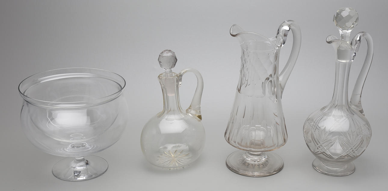 KARAFFER, KANNA, RÄKSKÅL, glas, bla Orrefors.