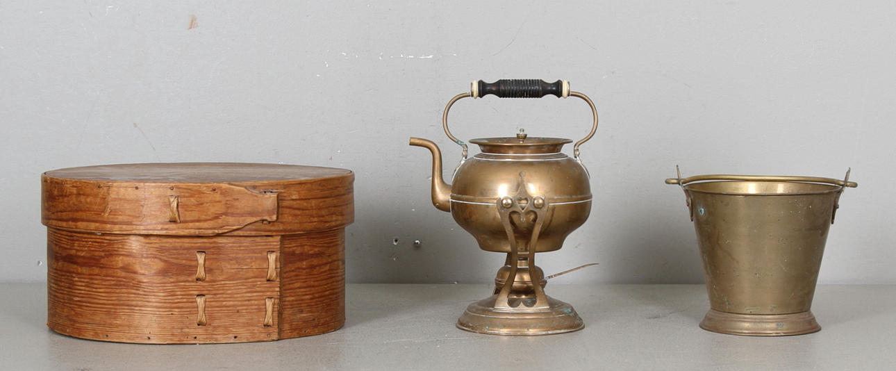 TESAMOVAR, Skultuna, samt SVEPASK, 1800-tal, HINK, mässing.