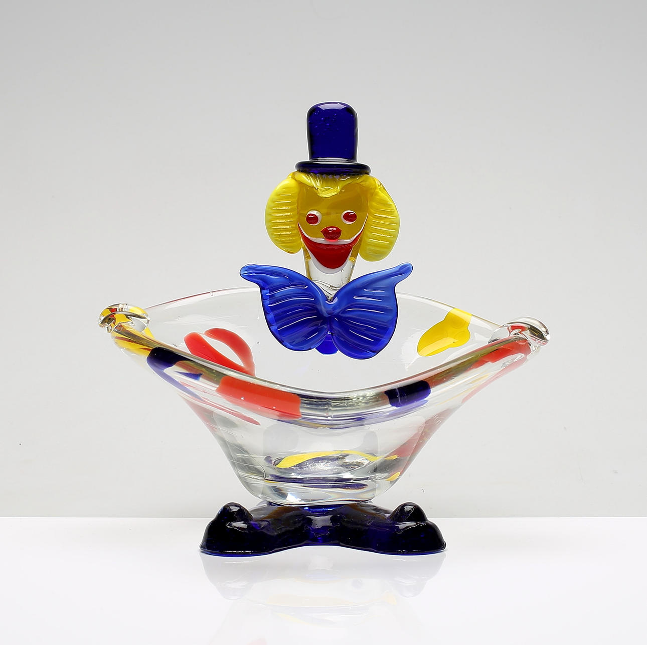 SKÅL, glas, clown, 1900-tal.