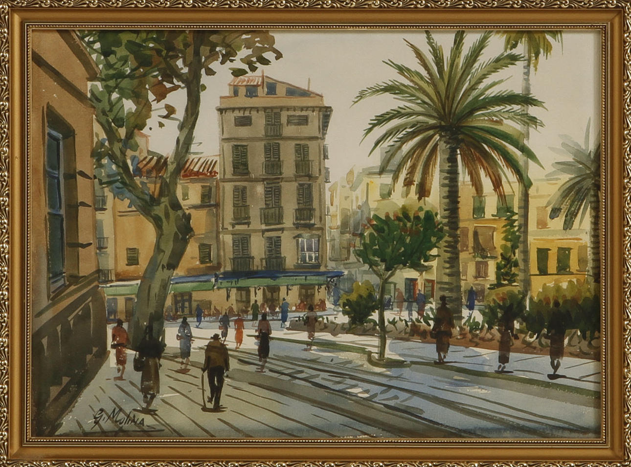 GUILLERMO MOLINA. Watercolors, 2 pcs., signed.