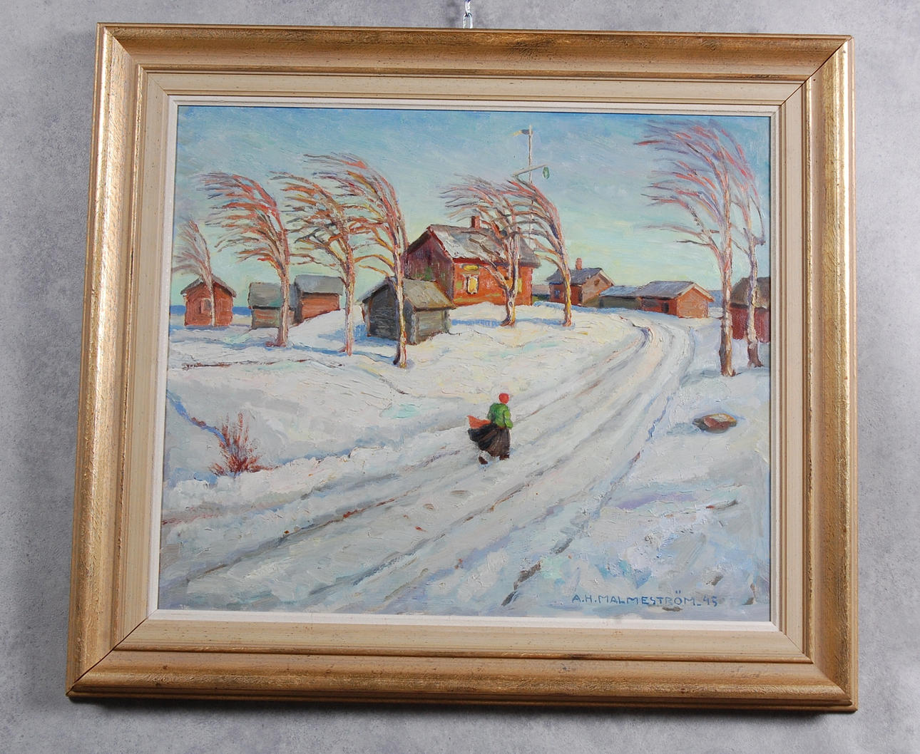 A.H. MALMESTRÖM. olja på duk, signerad, daterad -45.