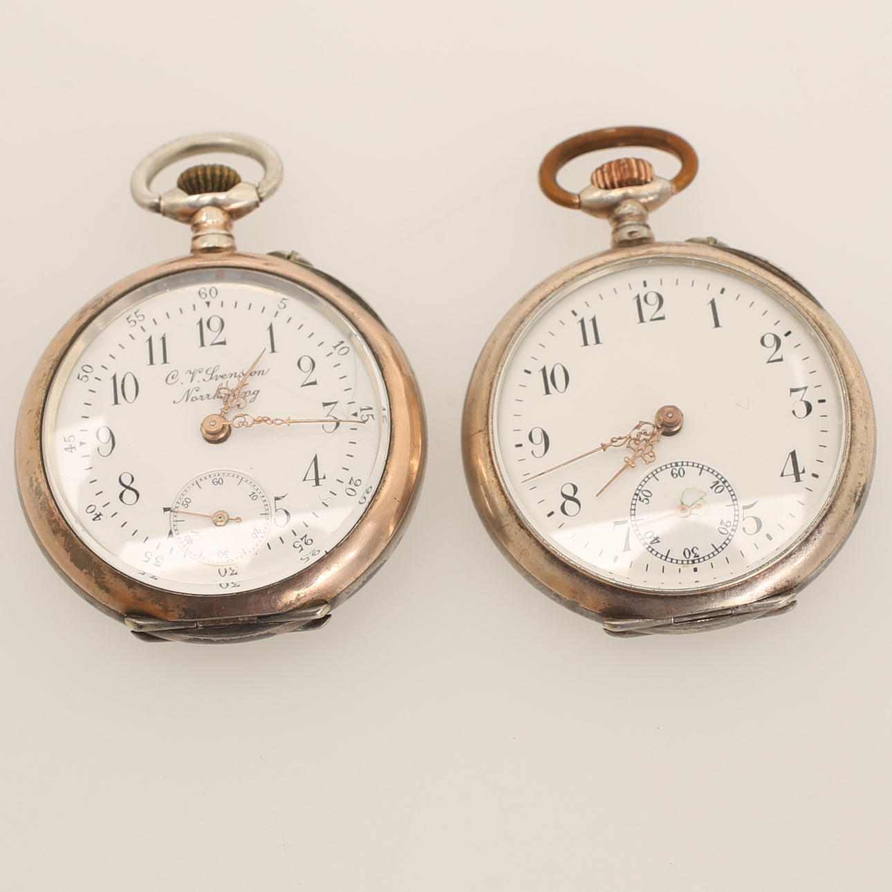 POCKET WATCH, 2 pieces, so called granny clock, silver.