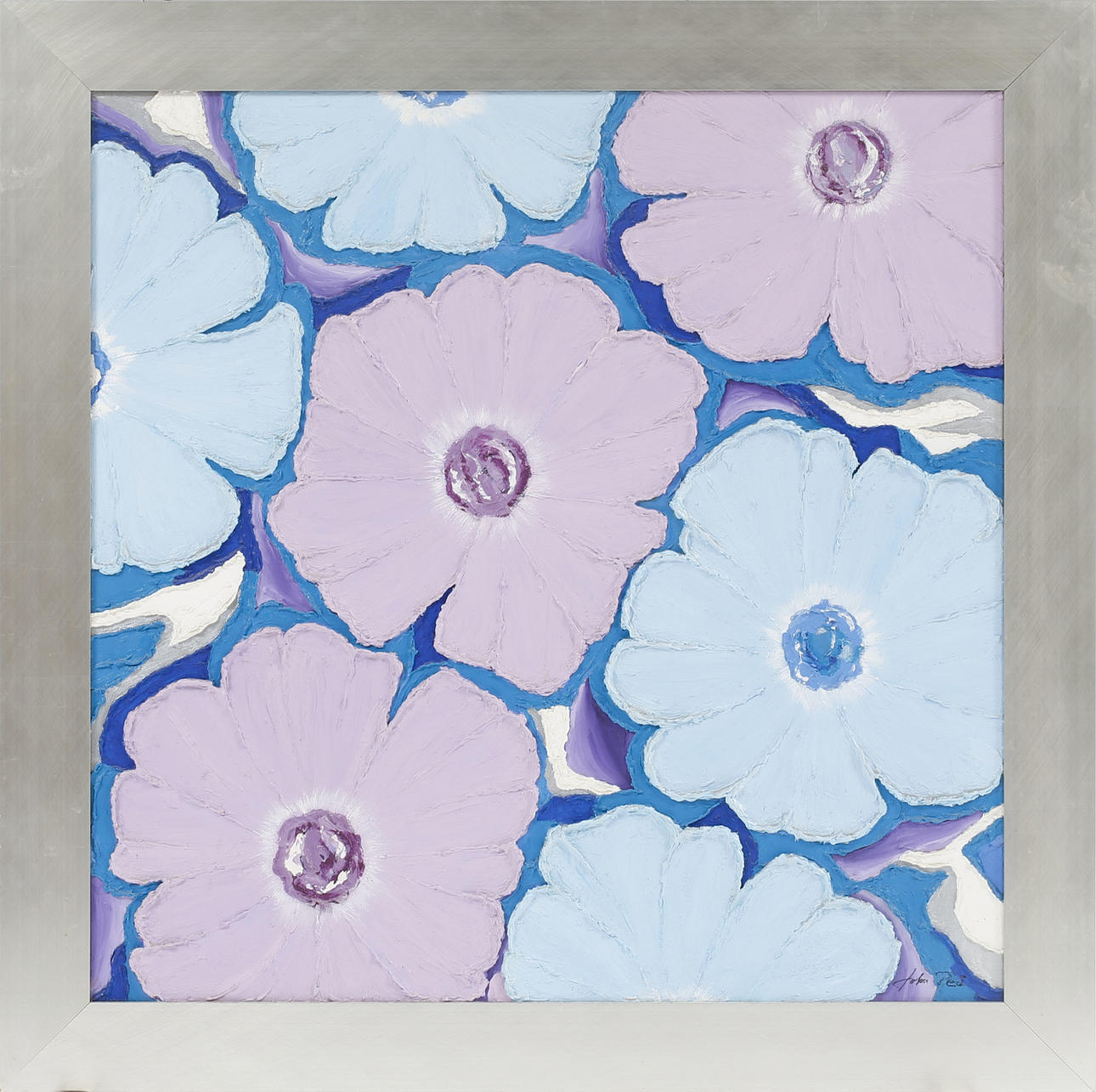 JOHN PEE. Flowers, oil on canvas, signed.