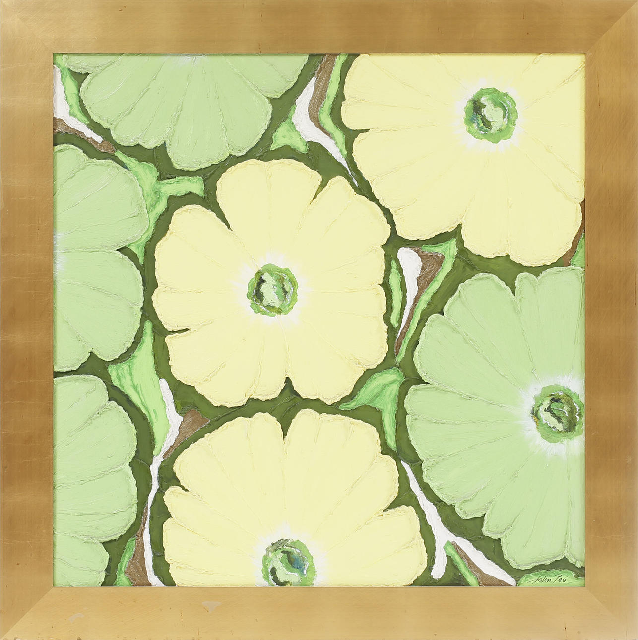 JOHN PEE. Flowers, oil on canvas, signed.