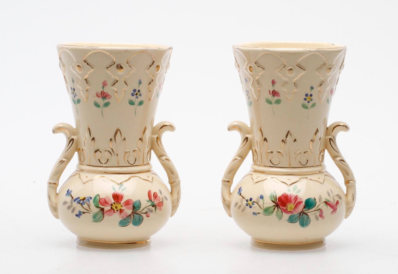 PARVASER, porslin, Rörstrand, tidigt 1900-tal.