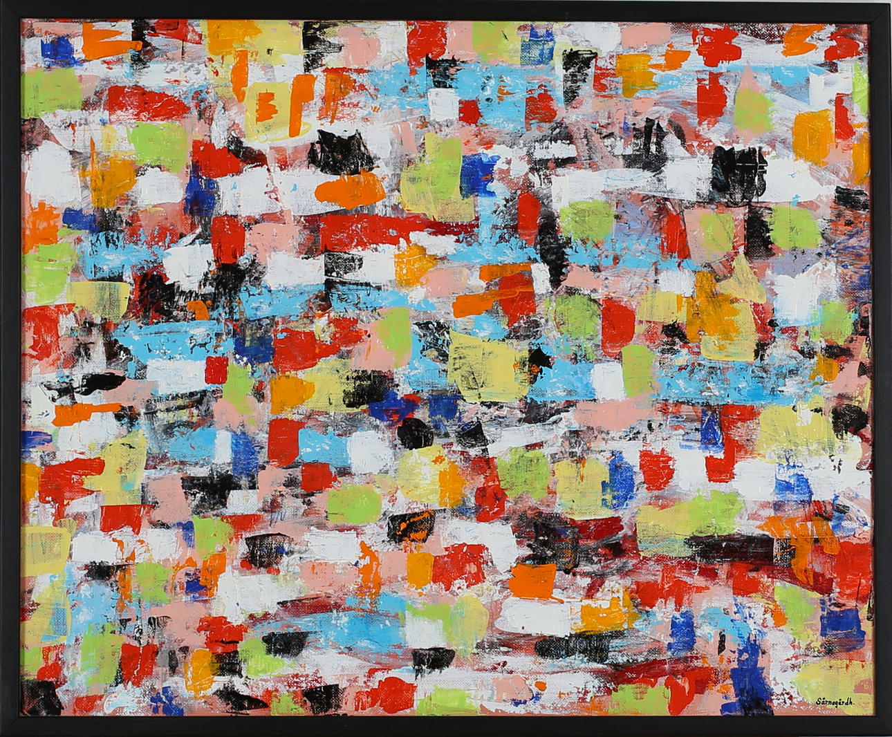 ULF SÄRNEGÅRDH. Komposition 354. Akryl på duk. Signerad Särnegårdh.