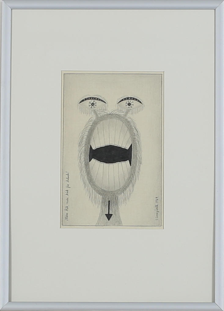 ULF SÄRNEGÅRDH. "Mera käk, mera käk för helvete!". Blyerts. Signerad Särnegårdh och daterad 1969.