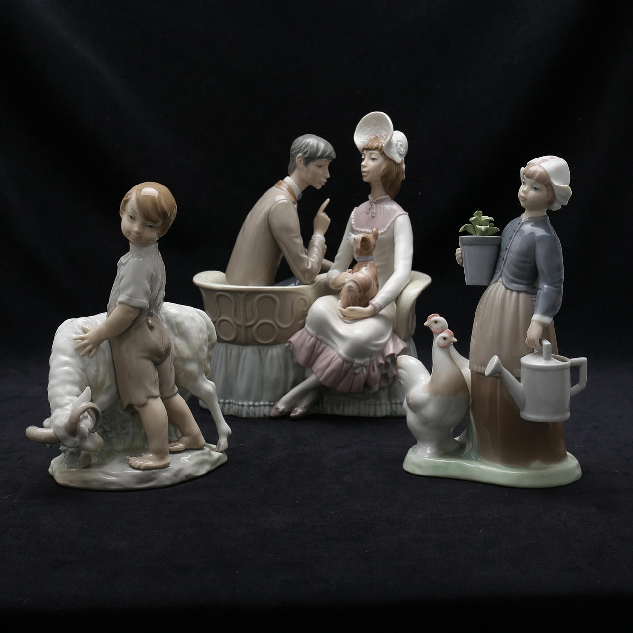 FIGURAS, 3 piezas, Lladró y Dao.