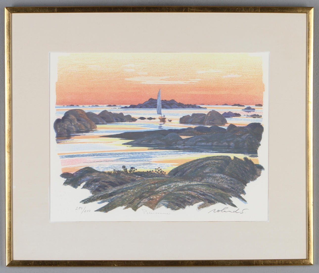 ROLAND SVENSSON. "Pelarsommar", färglitografi, signerad och numrerad 200/250.