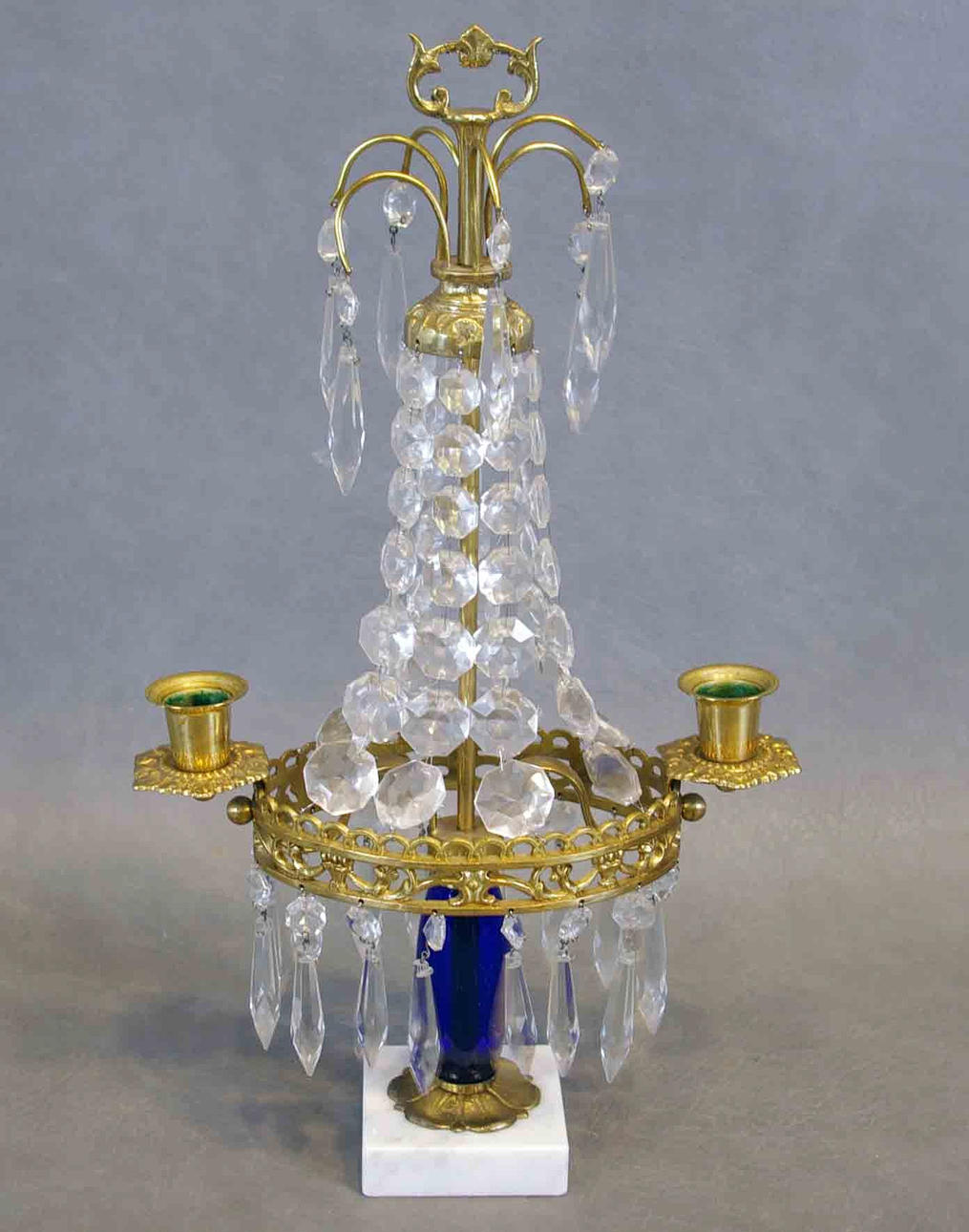 BORDSLYSTER med prismor, mässing/marmor.