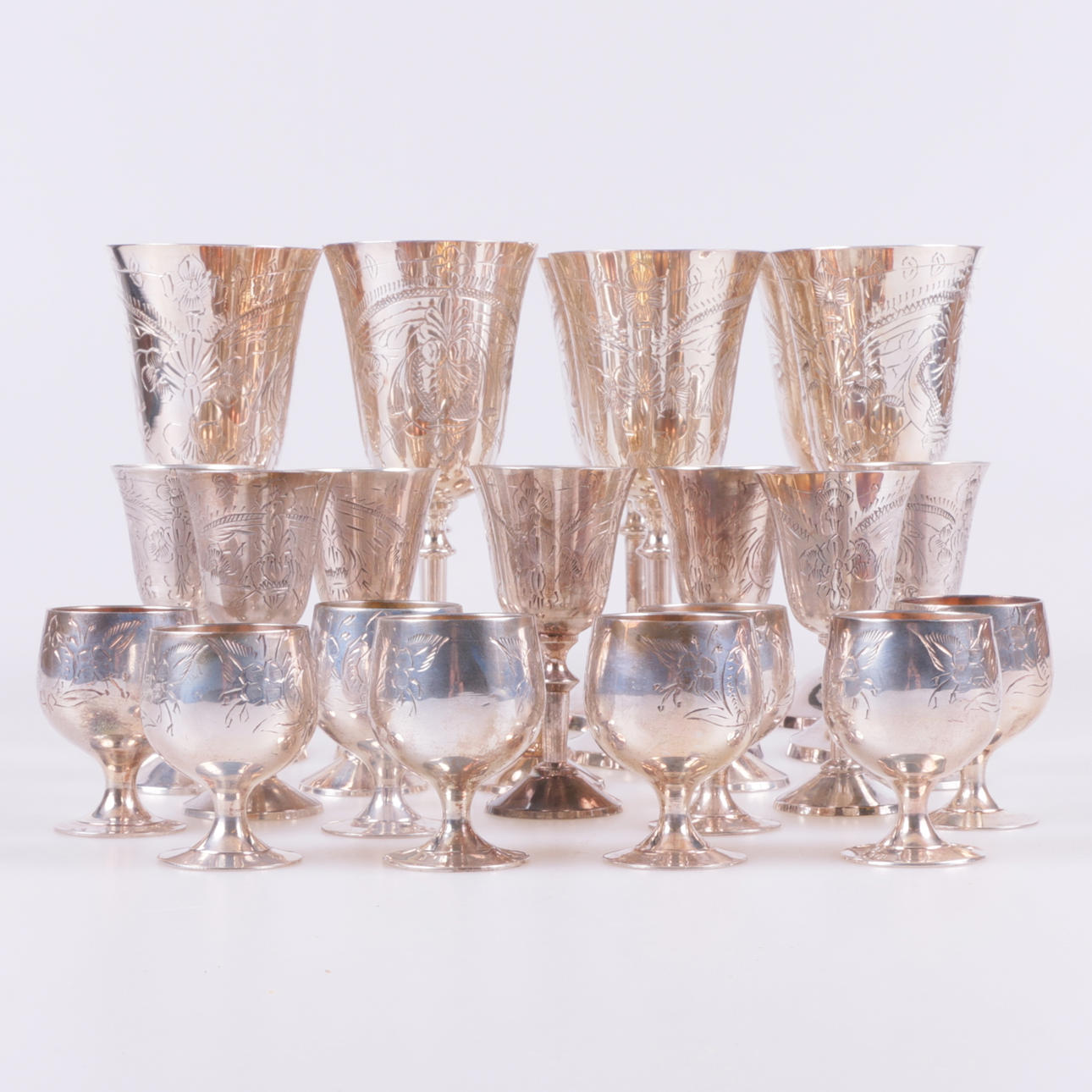 TABLEWARE, nickel silver, 24 pieces.