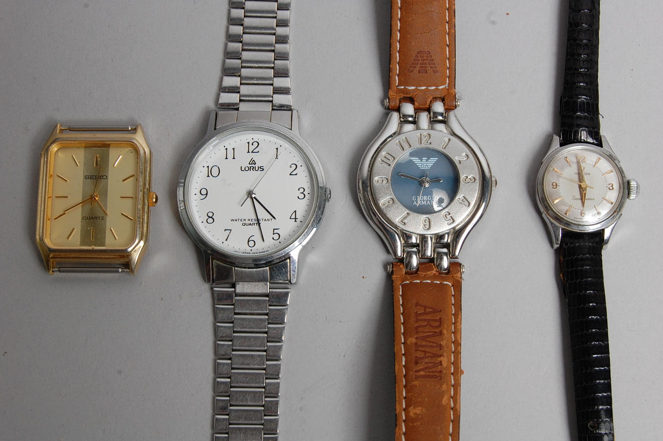 ARMBANDSUR, 4 st, bland annat Omega, Seiko.
