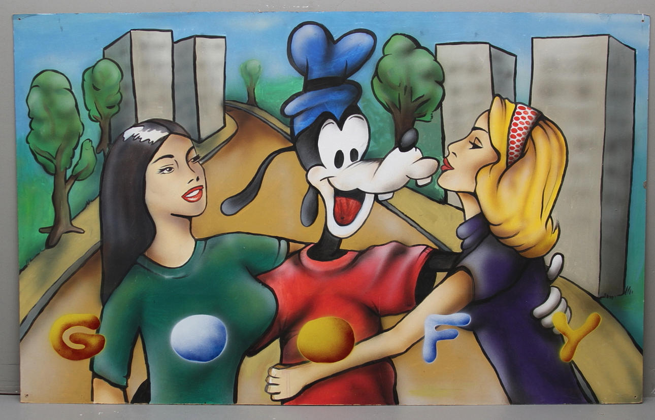 OKÄND KONSTNÄR. blandteknik, "Goofy", 1900/2000 tal.